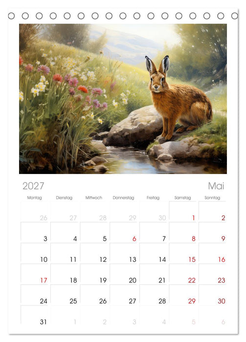 Hasenliebe (CALVENDO Tischplaner A5H 2027)