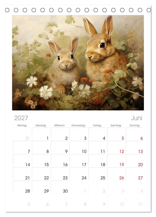 Hasenliebe (CALVENDO Tischplaner A5H 2027)
