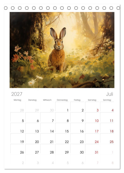 Hasenliebe (CALVENDO Tischplaner A5H 2027)