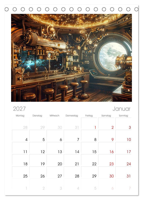 Steampunk im Weltall (CALVENDO Tischplaner A5H 2027)