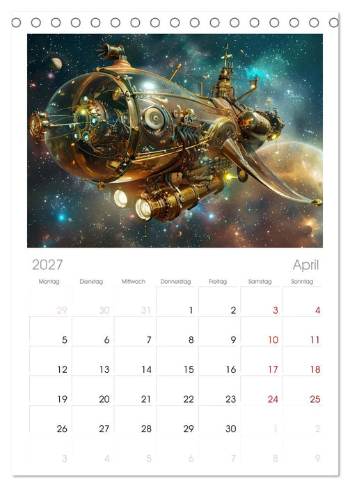 Steampunk im Weltall (CALVENDO Tischplaner A5H 2027)