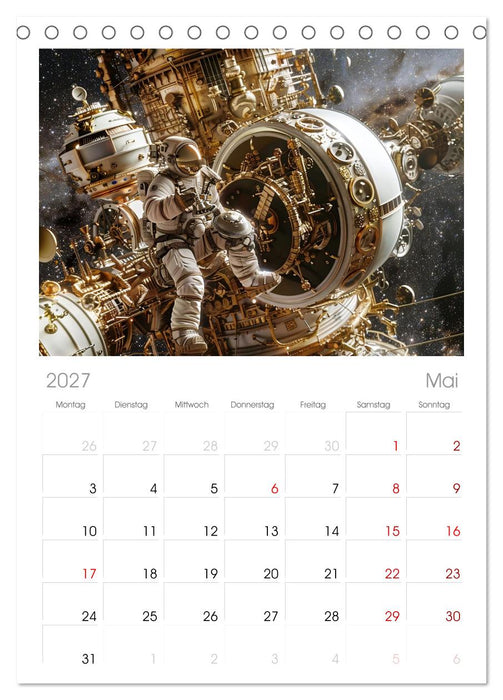 Steampunk im Weltall (CALVENDO Tischplaner A5H 2027)