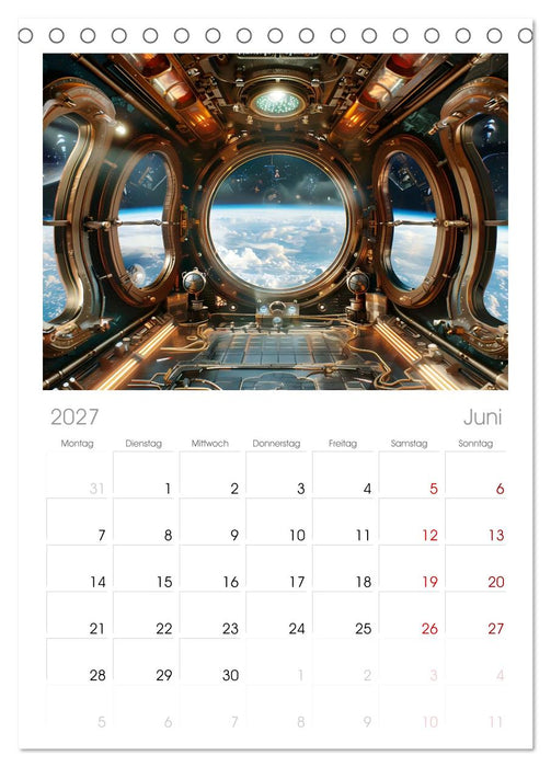 Steampunk im Weltall (CALVENDO Tischplaner A5H 2027)