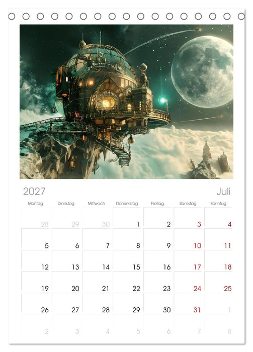Steampunk im Weltall (CALVENDO Tischplaner A5H 2027)