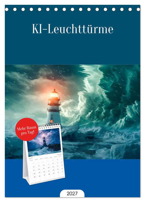 KI-Leuchttürme (CALVENDO Tischplaner A5H 2027)