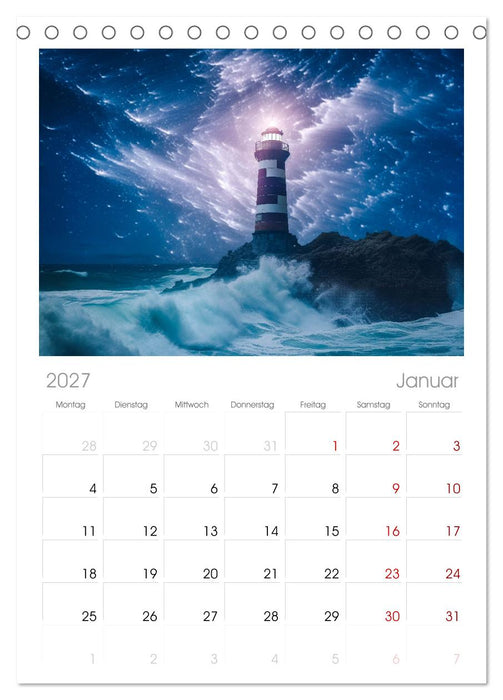 KI-Leuchttürme (CALVENDO Tischplaner A5H 2027)