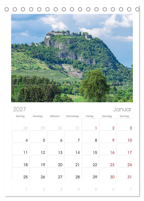 HEGAUBERGE (CALVENDO Tischplaner A5H 2027)