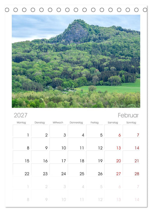 HEGAUBERGE (CALVENDO Tischplaner A5H 2027)