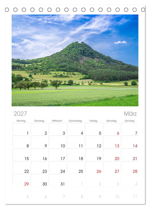HEGAUBERGE (CALVENDO Tischplaner A5H 2027)