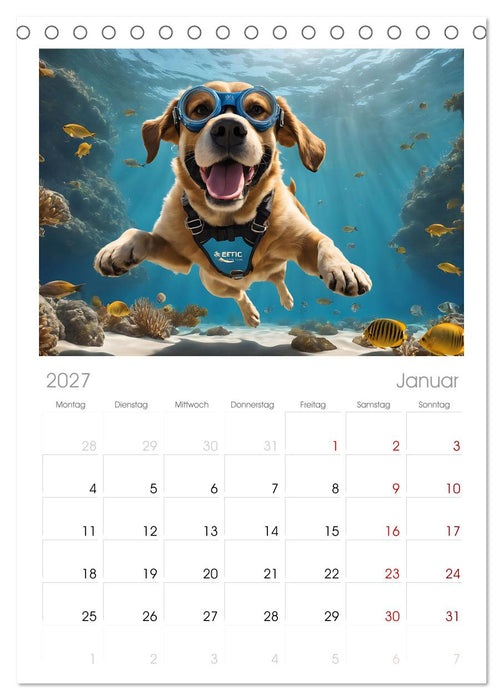 Hunde abgetaucht (CALVENDO Tischplaner A5H 2027)