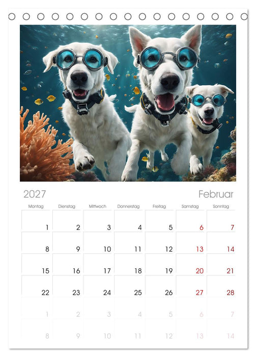 Hunde abgetaucht (CALVENDO Tischplaner A5H 2027)