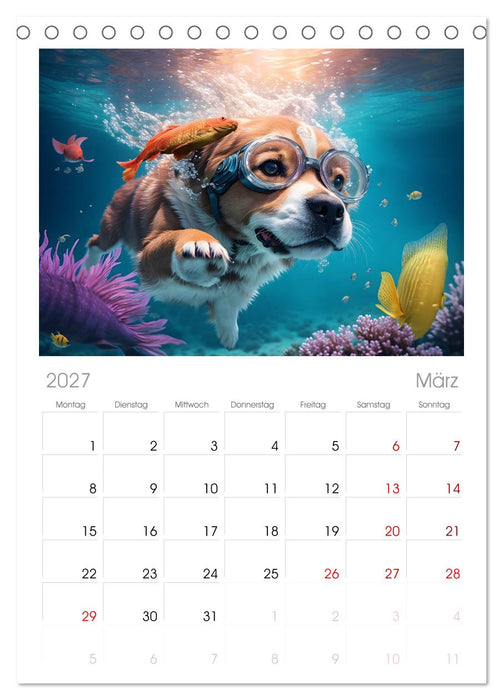 Hunde abgetaucht (CALVENDO Tischplaner A5H 2027)