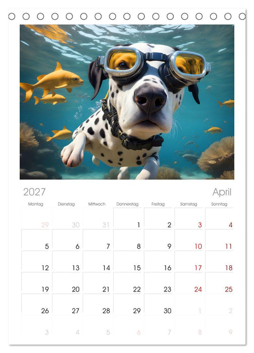 Hunde abgetaucht (CALVENDO Tischplaner A5H 2027)