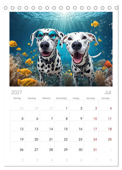 Hunde abgetaucht (CALVENDO Tischplaner A5H 2027)