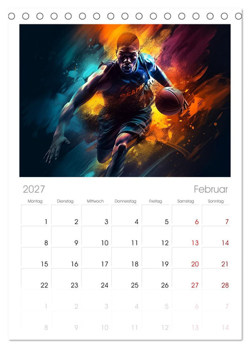 Faszination Basketball (CALVENDO Tischplaner A5H 2027)