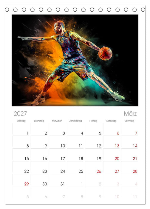 Faszination Basketball (CALVENDO Tischplaner A5H 2027)