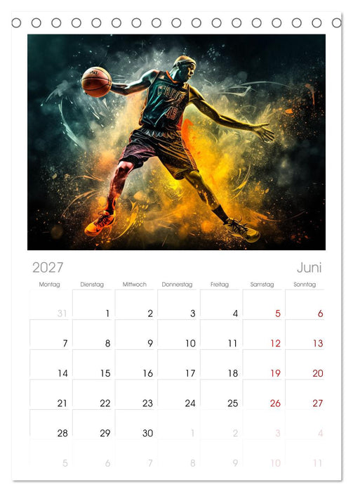 Faszination Basketball (CALVENDO Tischplaner A5H 2027)