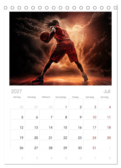 Faszination Basketball (CALVENDO Tischplaner A5H 2027)