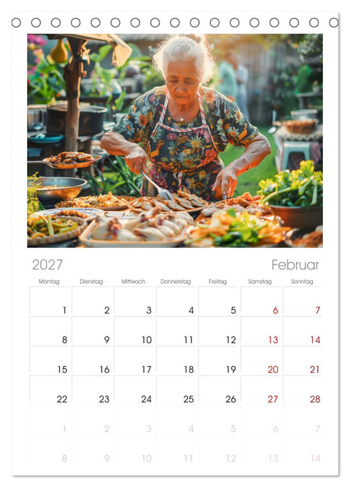 Mediterrane Küche (CALVENDO Tischplaner A5H 2027)