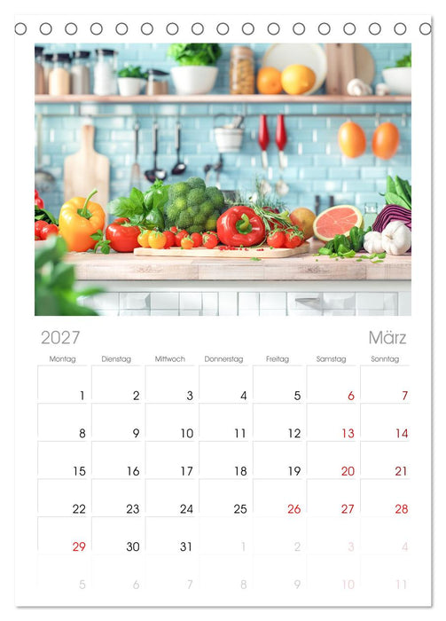Mediterrane Küche (CALVENDO Tischplaner A5H 2027)