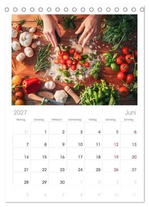 Mediterrane Küche (CALVENDO Tischplaner A5H 2027)