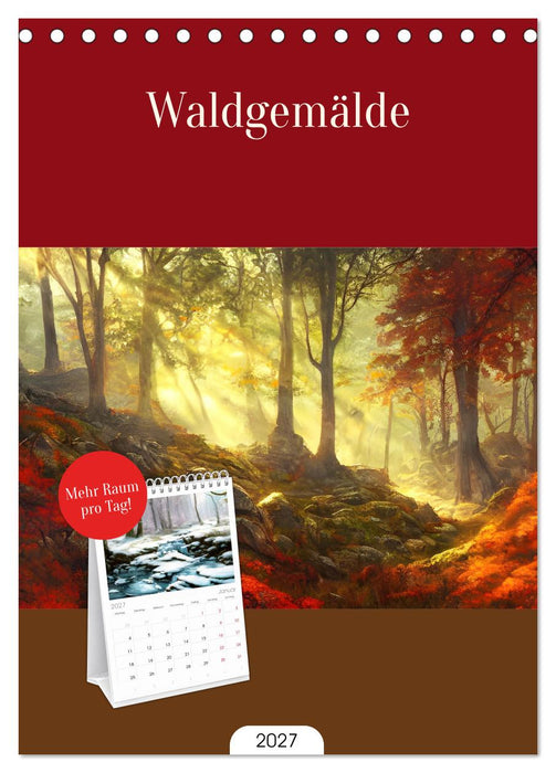 Waldgemälde (CALVENDO Tischplaner A5H 2027)