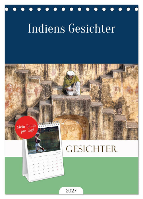 Indiens Gesichter (CALVENDO Tischplaner A5H 2027)