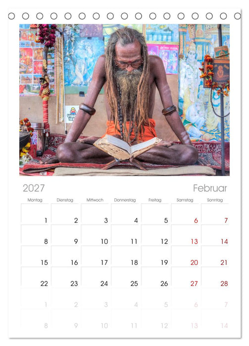 Indiens Gesichter (CALVENDO Tischplaner A5H 2027)