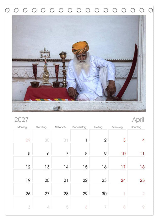 Indiens Gesichter (CALVENDO Tischplaner A5H 2027)