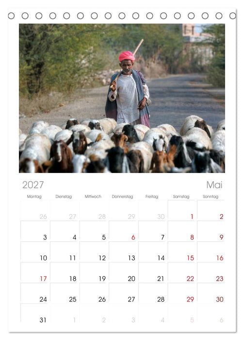 Indiens Gesichter (CALVENDO Tischplaner A5H 2027)