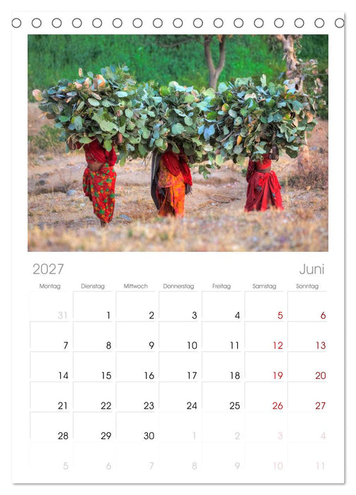 Indiens Gesichter (CALVENDO Tischplaner A5H 2027)