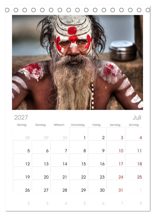Indiens Gesichter (CALVENDO Tischplaner A5H 2027)