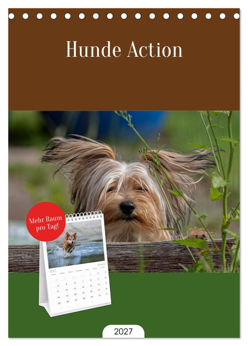 Hunde Action (CALVENDO Tischplaner A5H 2027)