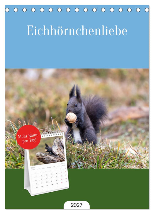 Eichhörnchenliebe (CALVENDO Tischplaner A5H 2027)