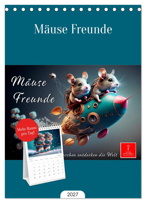 Mäuse Freunde (CALVENDO Tischplaner A5H 2027)
