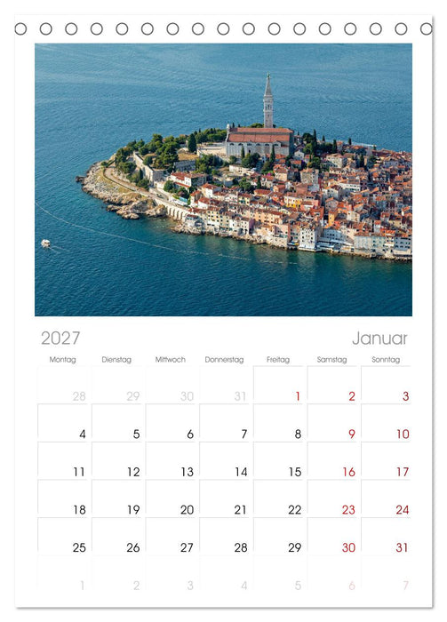 sonniges Istrien (CALVENDO Tischplaner A5H 2027)
