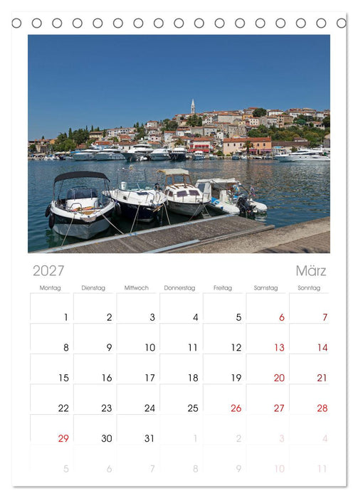 sonniges Istrien (CALVENDO Tischplaner A5H 2027)
