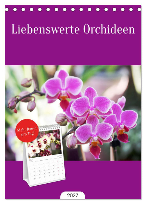 Liebenswerte Orchideen (CALVENDO Tischplaner A5H 2027)