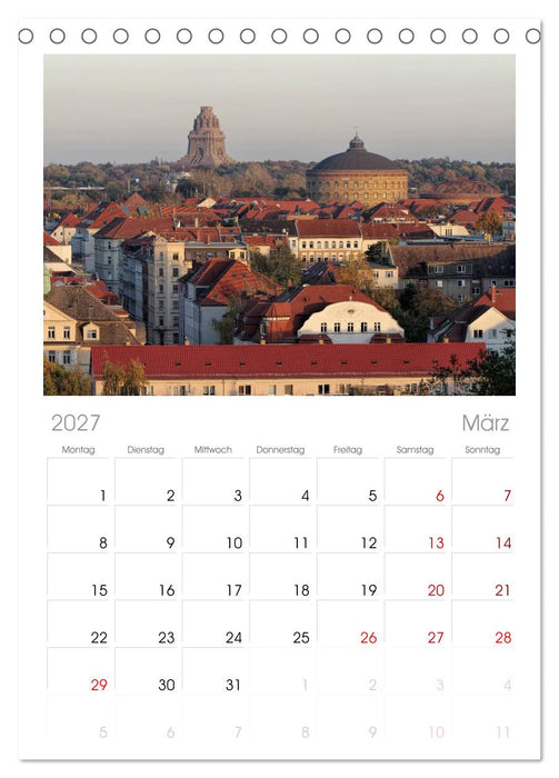 Reise durch Leipzig (CALVENDO Tischplaner A5H 2027)