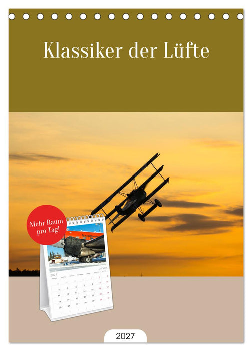 Klassiker der Lüfte (CALVENDO Tischplaner A5H 2027)