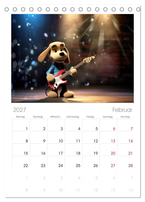 CatDogBand (CALVENDO Tischplaner A5H 2027)