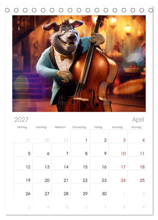 CatDogBand (CALVENDO Tischplaner A5H 2027)