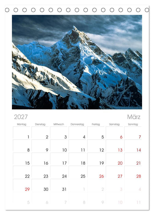 Berge des Karakorum (CALVENDO Tischplaner A5H 2027)