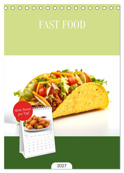 FAST FOOD (CALVENDO Tischplaner A5H 2027)