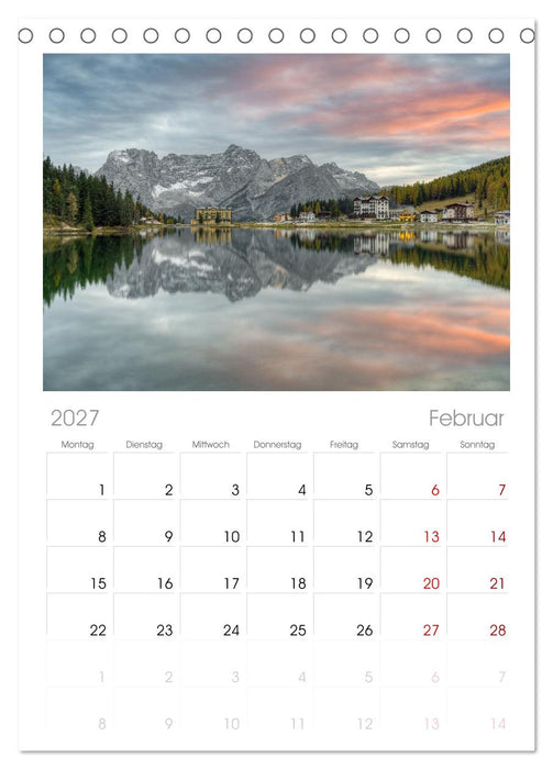 Faszination Dolomiten (CALVENDO Tischplaner A5H 2027)