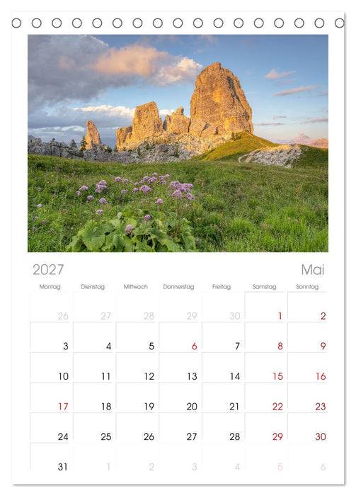 Faszination Dolomiten (CALVENDO Tischplaner A5H 2027)