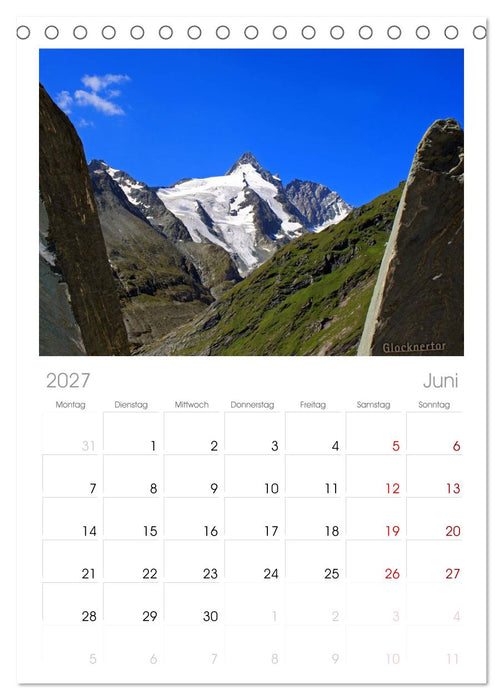 Der Großglockner 3798m (CALVENDO Tischplaner A5H 2027)