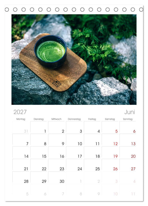 Matcha - Grüner Muntermacher (CALVENDO Tischplaner A5H 2027)