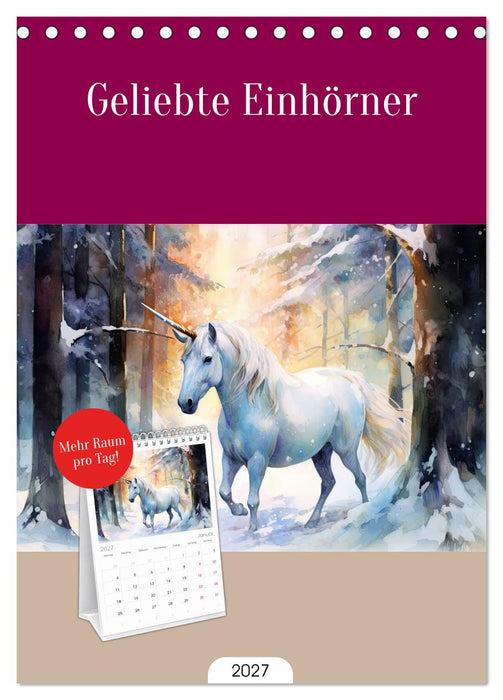 Geliebte Einhörner (CALVENDO Tischplaner A5H 2027)