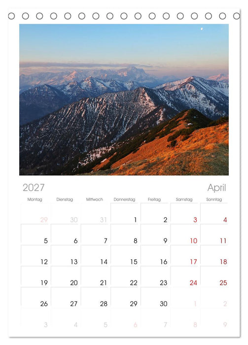 Alpen Blick (CALVENDO Tischplaner A5H 2027)